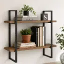 Etagere Murale Design Industriel Oslo Noir/Marron