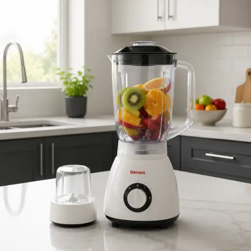 [BL/NR820] Mixeur Blender Électrique 2 en 1 Blanc / Noir + Moulin à Café