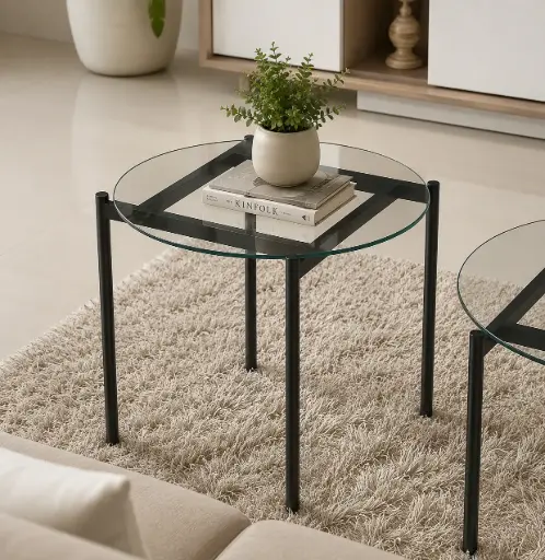 [SWOS-TR9654] Table d’appoint Oscar PM – Verre & metal
