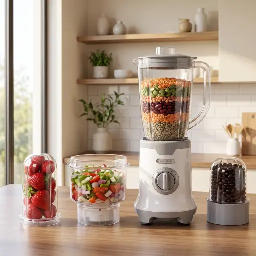 [HK380BL] Mixeur Blender Électrique 5 en 1 Blanc – 1500W