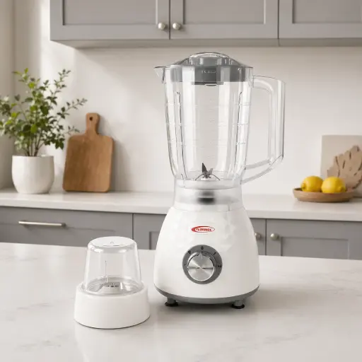 [BL820] Mixeur Blender Électrique 2 en 1 Blanc/Gris + Moulin à Café
