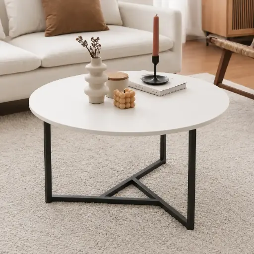 [SWTR-BL9653] Table Basse TRIKA Blanc