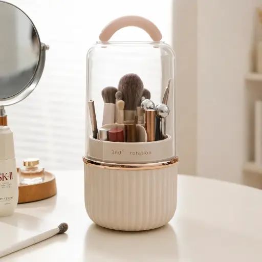 [MK360] Organiseur Maquillage Rotatif 360° avec Couvercle Étanche