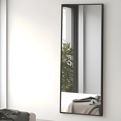 [SW-2445-15MRI6] Miroir Rectangulaire Pleine Hauteur – Cadre en Metal Noir