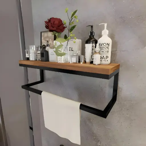 [TH-PS5015] Porte-Serviettes Mural avec Étagère – Modèle Roma
