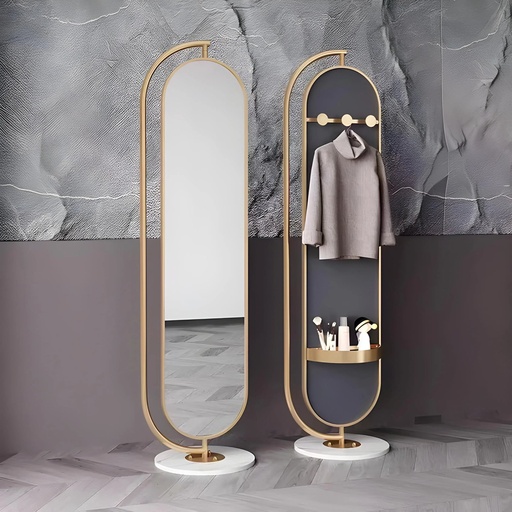 [ALV-175-DOR] Miroir Sur Pied Dore ALVANA