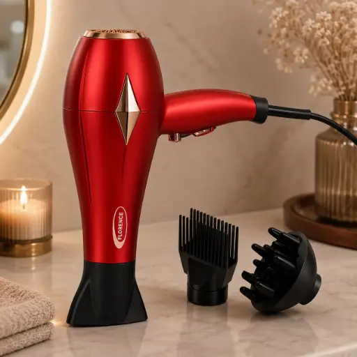 [HK427R] Seche Cheveux Professionnel Rouge – 2200 W Haute Puissance