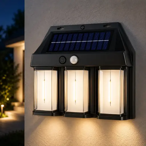 [BK-618-3] Lampe Murale Solaire 3 Lampes avec Détecteur de Mouvement