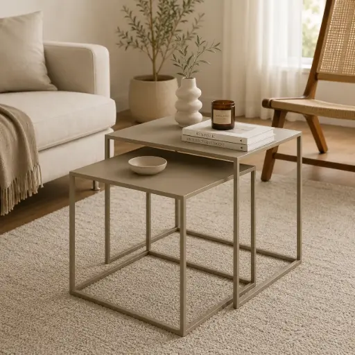 [SW-2443-8APEU] Ensemble Table Basse FERA Beige