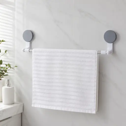 [H0101] Porte-Serviettes Mural Auto-Adhésif Sans Perçage – Blanc